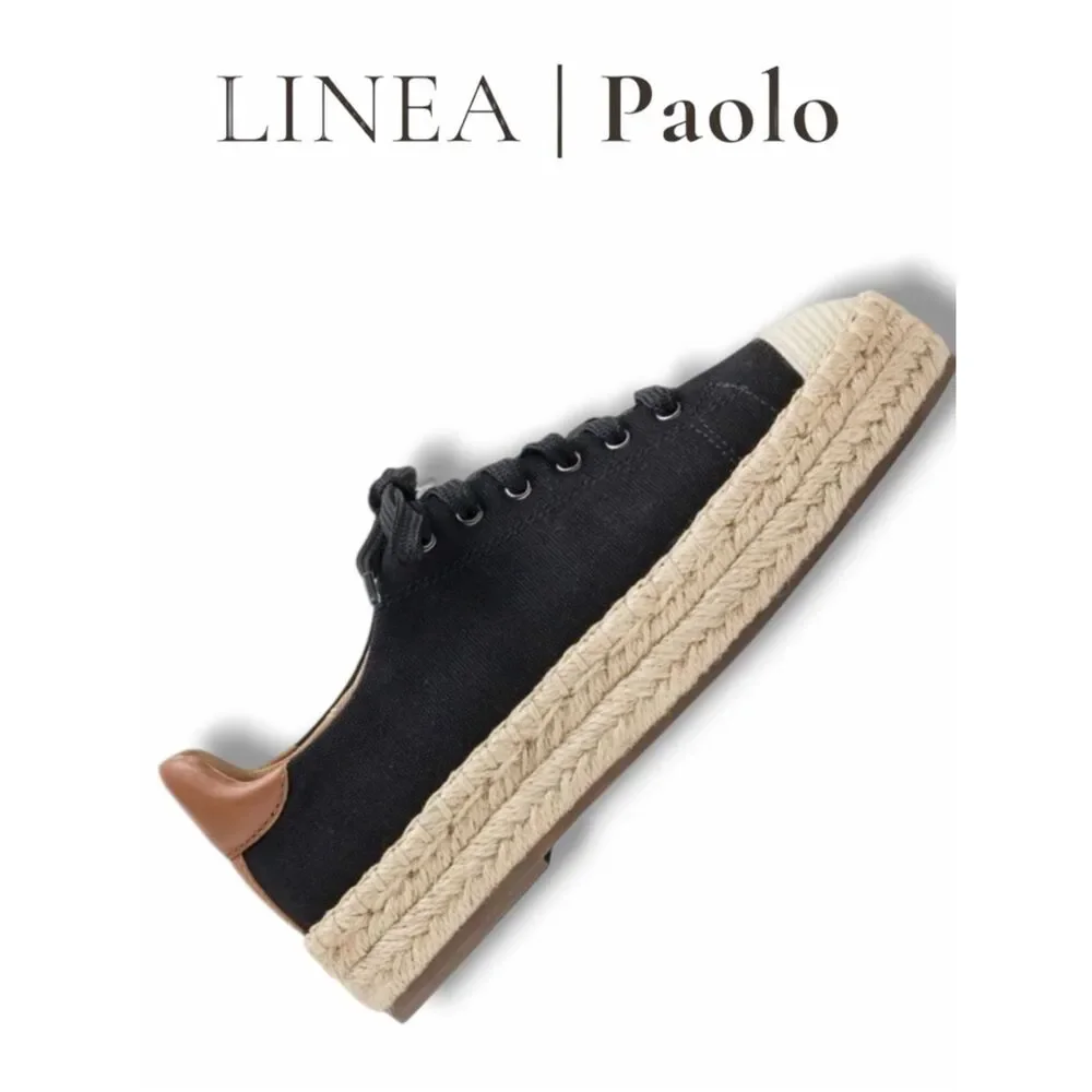 Linea Paolo Women’s Silva Espadrille Sneakers in the Size 9.5 in Black/Cognac